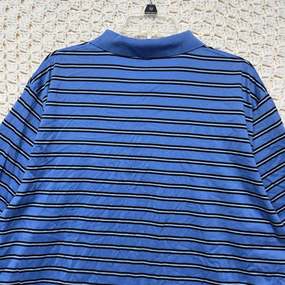 Polo Golf Ralph Lauren Shirt Men's XL Blue Striped 100% Cotton  Polo Shirt Vtg